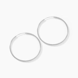 Créoles Argent Blanc Olympia - Boucles d'oreilles créoles Femme | Histoire d’Or