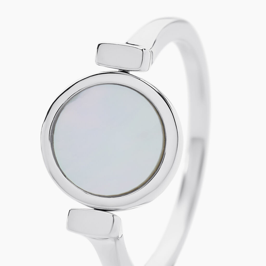 Bague Lunatique Argent Blanc Lapis Lazuli Nacre - Bagues solitaires Femme | Histoire d’Or