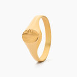 Chevaliere Solarium Or Jaune Ovale Soleil - Chevali&egrave;res Famille | Histoire d&rsquo;Or