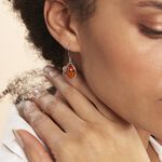 Boucles D'oreilles Pendantes Hilda Argent Blanc Ambre - Boucles d'oreilles fantaisie Femme | Histoire d&rsquo;Or