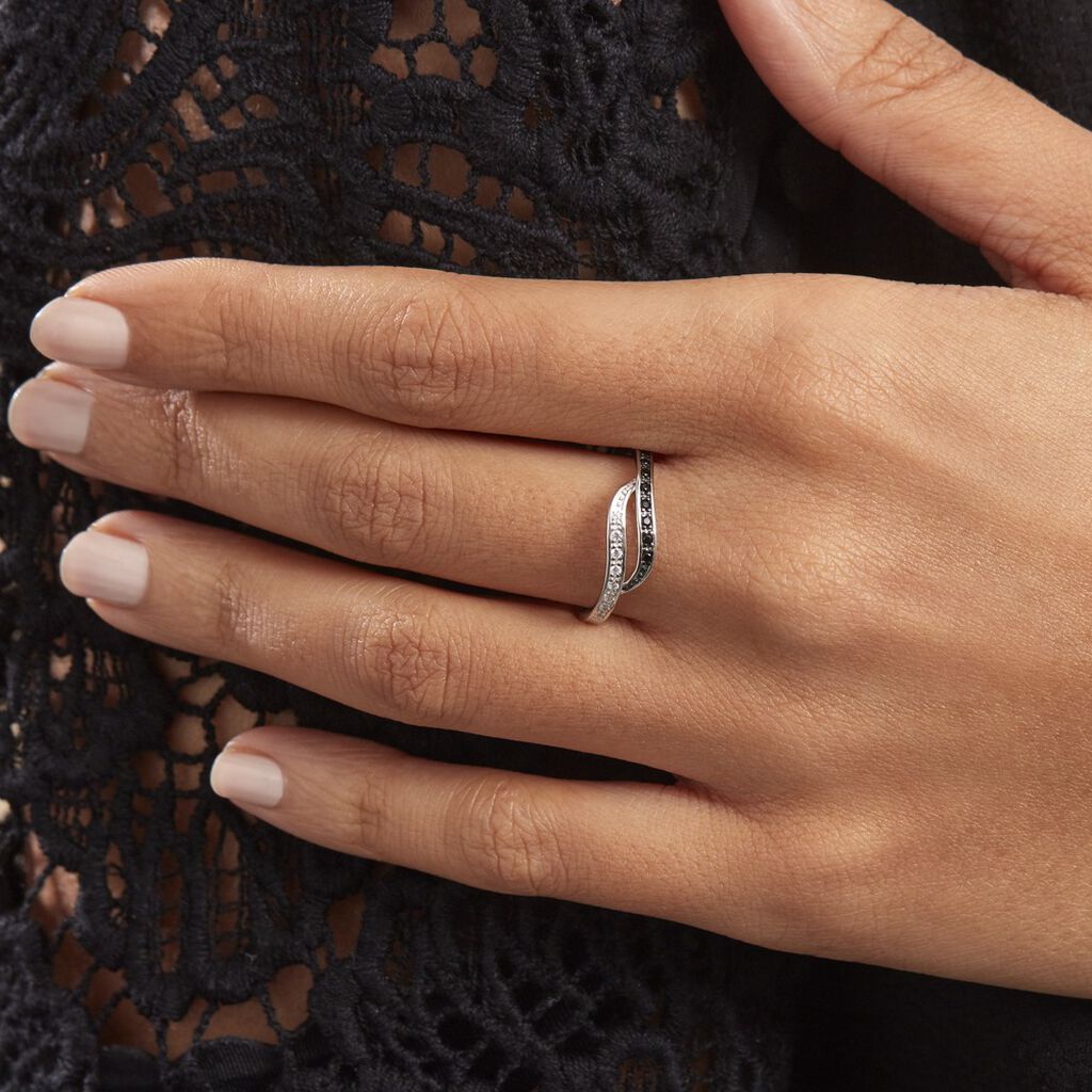 Bague Kateryn Argent Blanc Oxyde De Zirconium - Bagues avec pierre Femme | Histoire d’Or