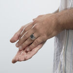 Bague Chevali&egrave;re Acier Vieillit Teodor Oxydes De Zirconium - Bagues avec pierre Homme | Histoire d&rsquo;Or