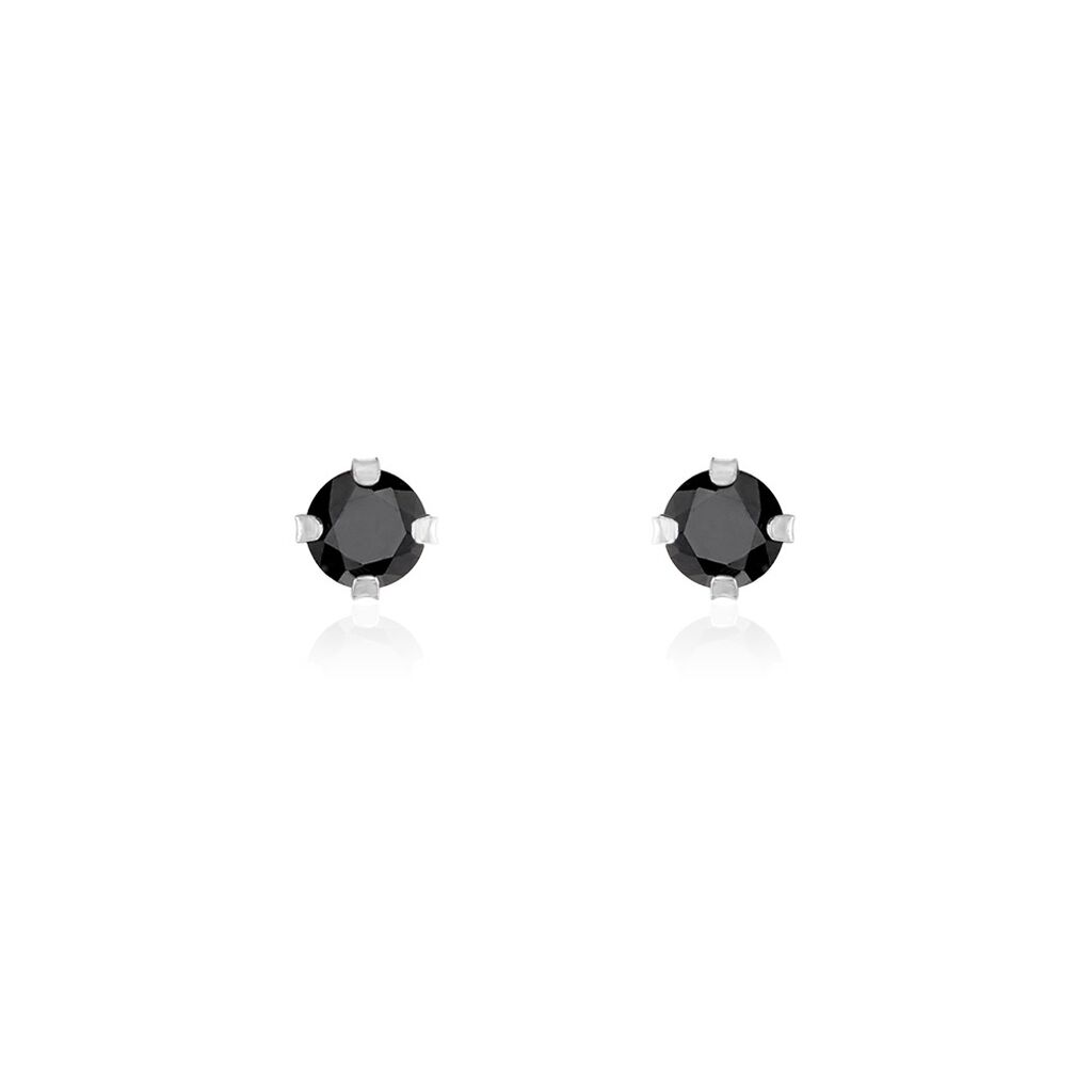 Boucles D'oreilles Puces Daria Or Blanc Oxyde De Zirconium - Clous d'oreilles Femme | Histoire d’Or