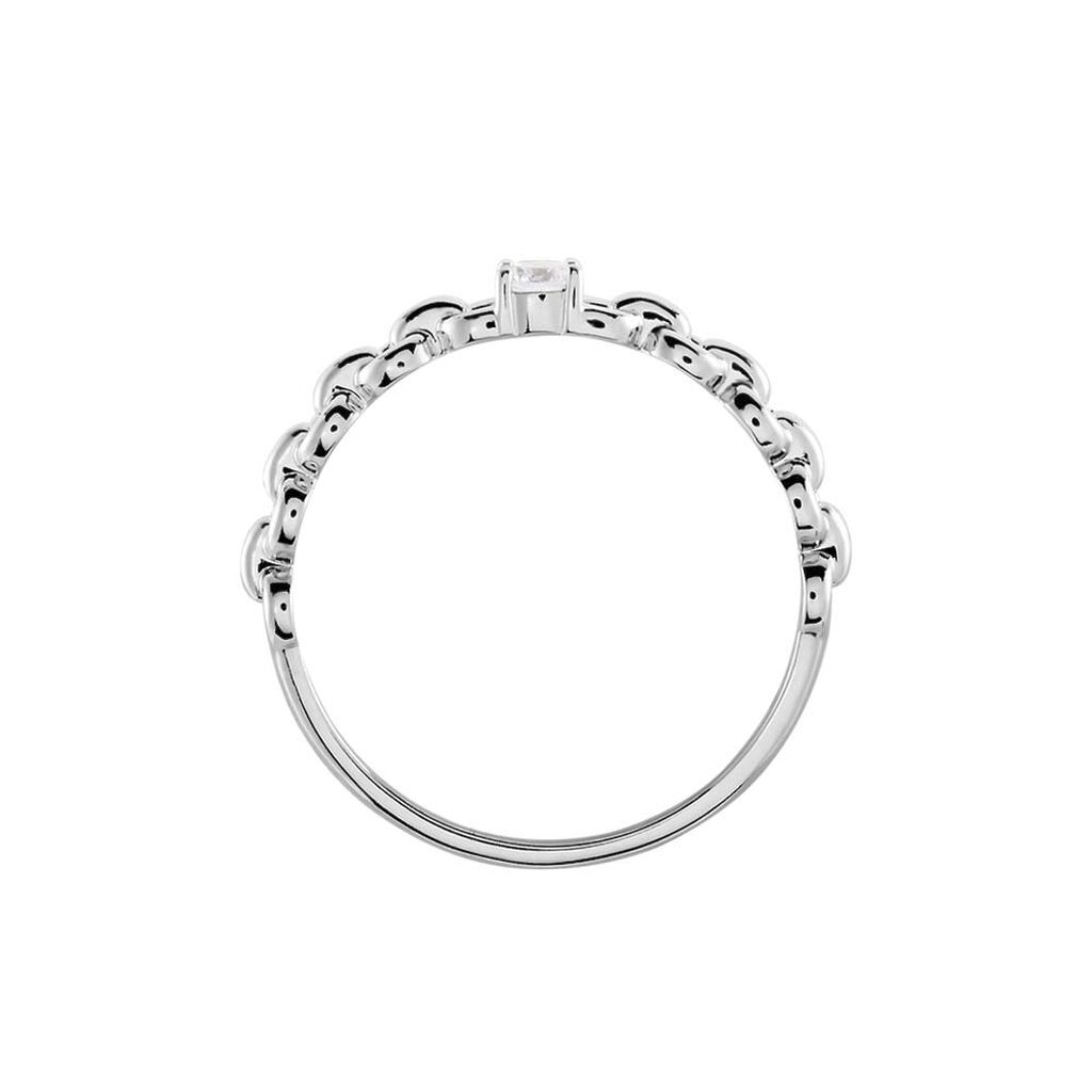 Bague Solitaire Moccus Argent Blanc Oxyde De Zirconium - Bagues solitaires Femme | Histoire d&rsquo;Or