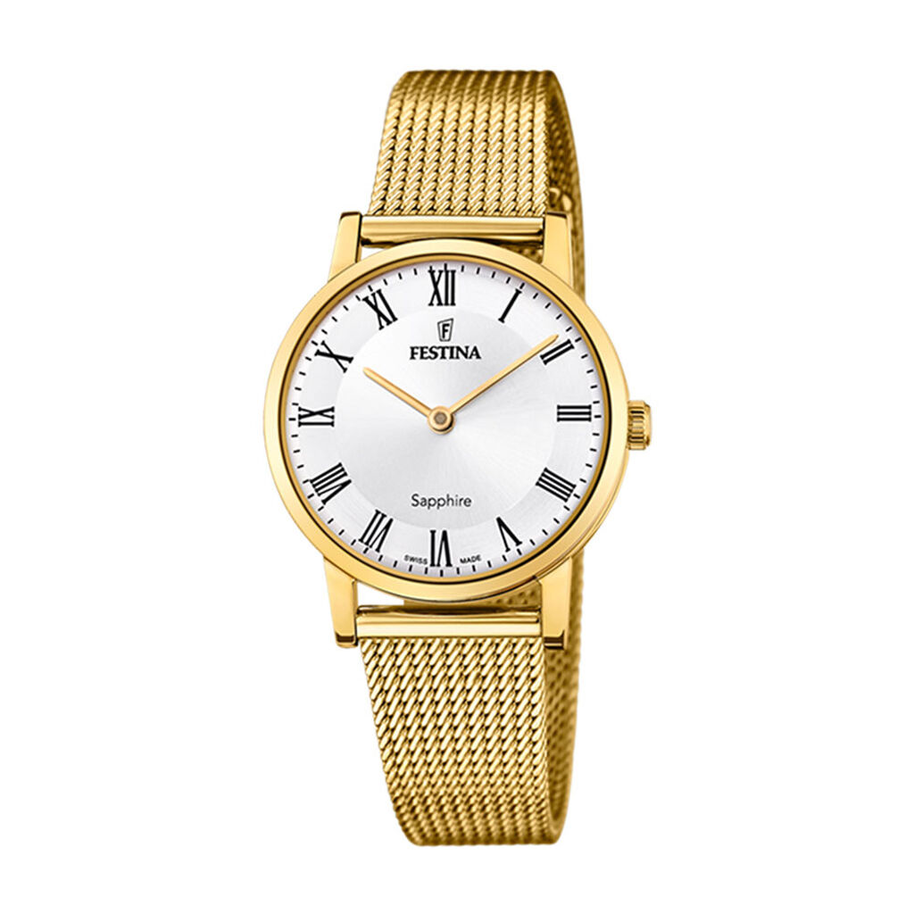 Montres suisses Festina F20023/4 Acier Boucle coulissante Jaune Ronde HIMFJQF3030
