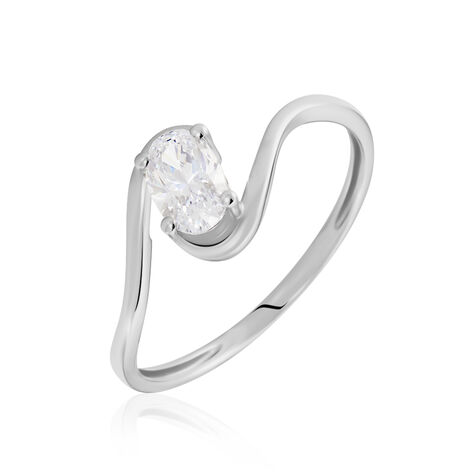 Bague Coronille Or Blanc Oxyde - Bagues solitaires Femme | Histoire d&rsquo;Or