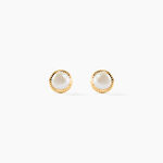 Boucles D'oreilles Puces Siera Diamante Or Jaune Perle De Culture - Clous d'oreilles Femme | Histoire d&rsquo;Or