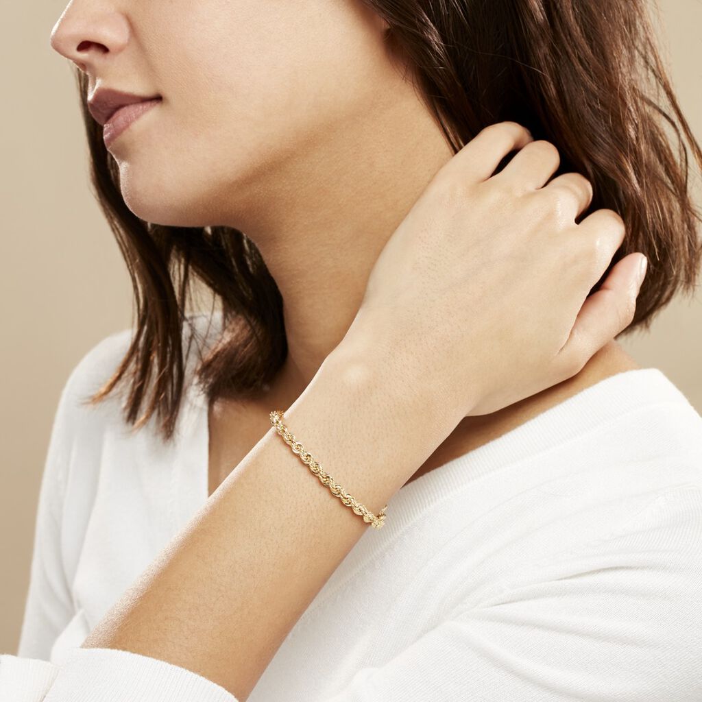 Bracelet Jerry Or Jaune Maille Corde - Bracelets chaîne Femme | Histoire d’Or
