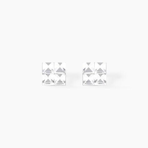 Boucles D'oreilles Puces Eve Argent Blanc Oxyde De Zirconium - Boucles d'oreilles fantaisie Femme | Histoire d&rsquo;Or