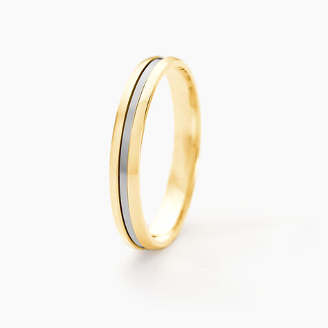 Alliance Jodelle Ruban Plat Or Bicolore - Alliances Homme | Histoire d’Or
