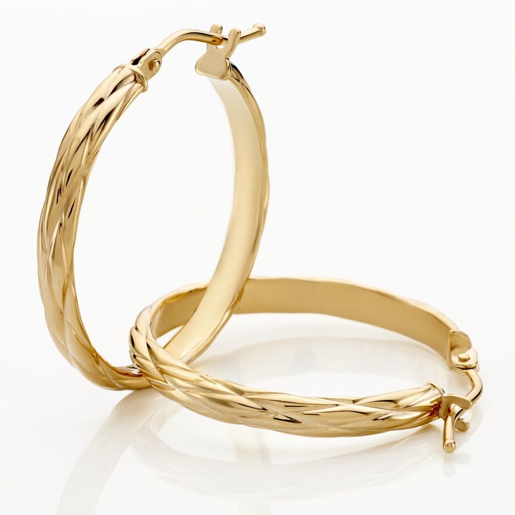Cr&eacute;oles Vitali Or Jaune - Boucles d'oreilles cr&eacute;oles Femme | Histoire d&rsquo;Or