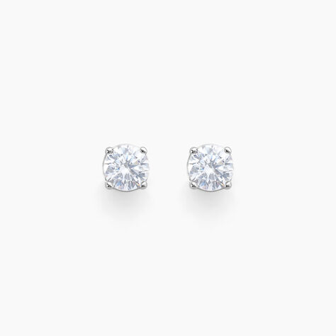Boucles D'oreilles Puces Rio Argent Blanc Oxyde - Boucles d'oreilles fantaisie Femme | Histoire d&rsquo;Or