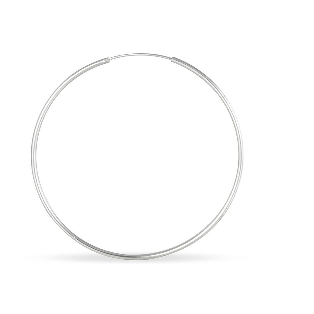 Créoles Argent Blanc Olympia - Boucles d'oreilles créoles Femme | Histoire d’Or