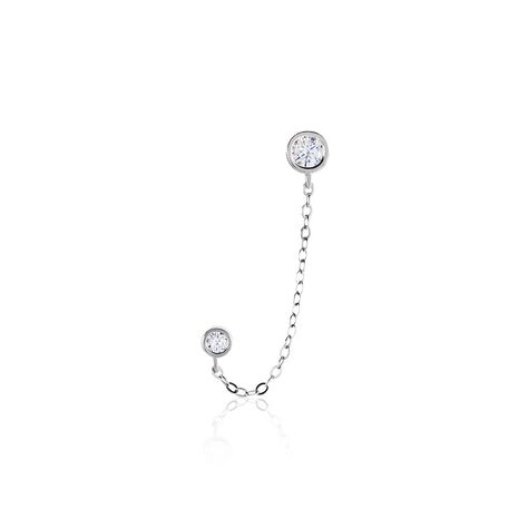 Bijou D'oreille Argent Blanc Cheyanne Oxydes De Zirconium - Boucles d'oreilles fantaisie Femme | Histoire d’Or