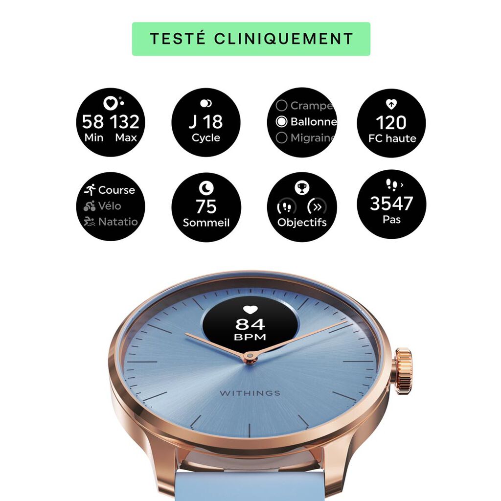 Montre Connectée Withings Scanwatch Light - Montres connectées Femme | Histoire d’Or