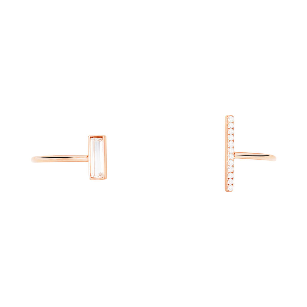 Bracelet Jonc Argent Rose Tea Oxyde De Zirconium - Bracelets joncs Femme | Histoire d&rsquo;Or