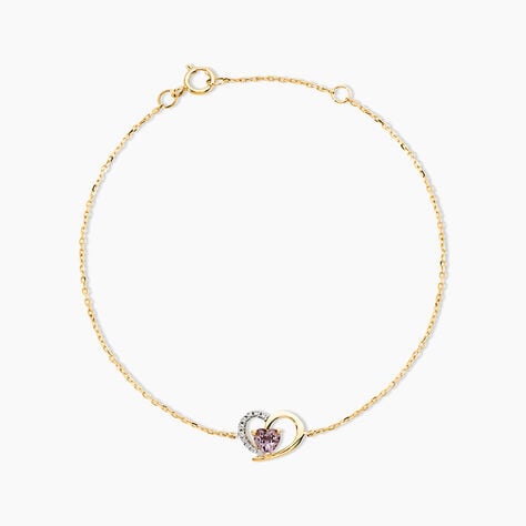 Bracelet Eliana Or Jaune Am&eacute;thyste Oxyde De Zirconium - Bracelets Femme | Histoire d&rsquo;Or