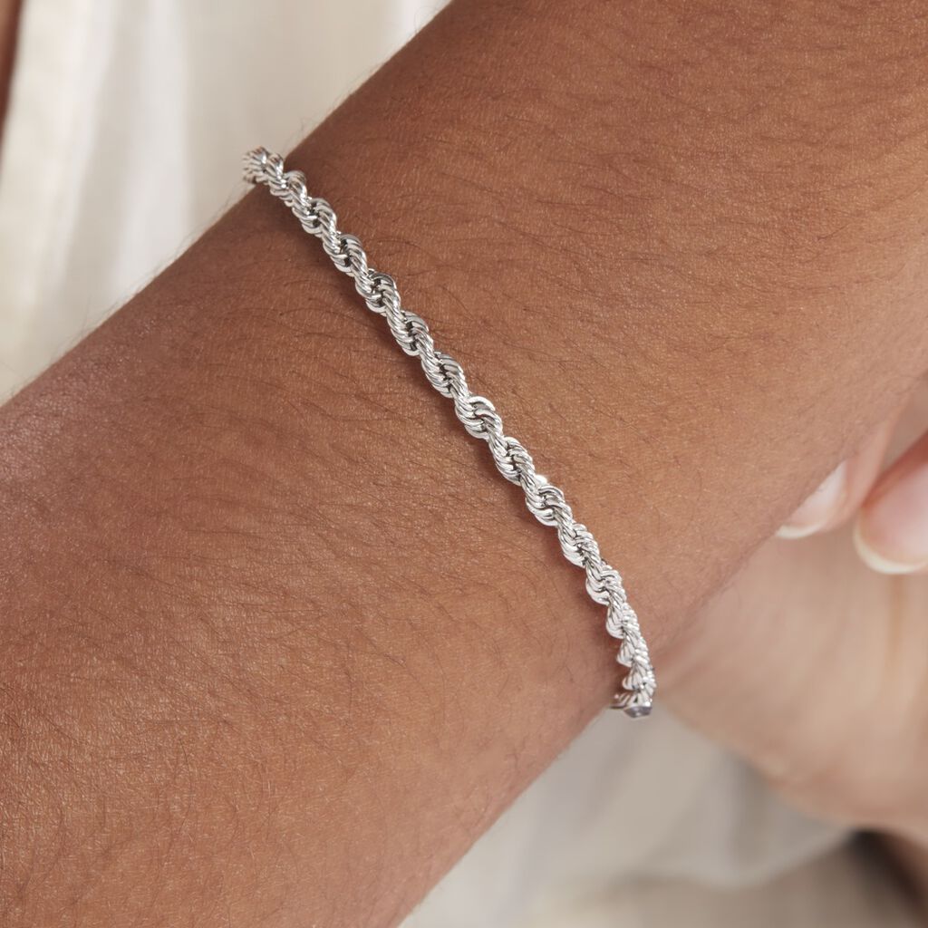 Bracelet Jerry Maille Corde Or Blanc - Bracelets chaîne Femme | Histoire d’Or