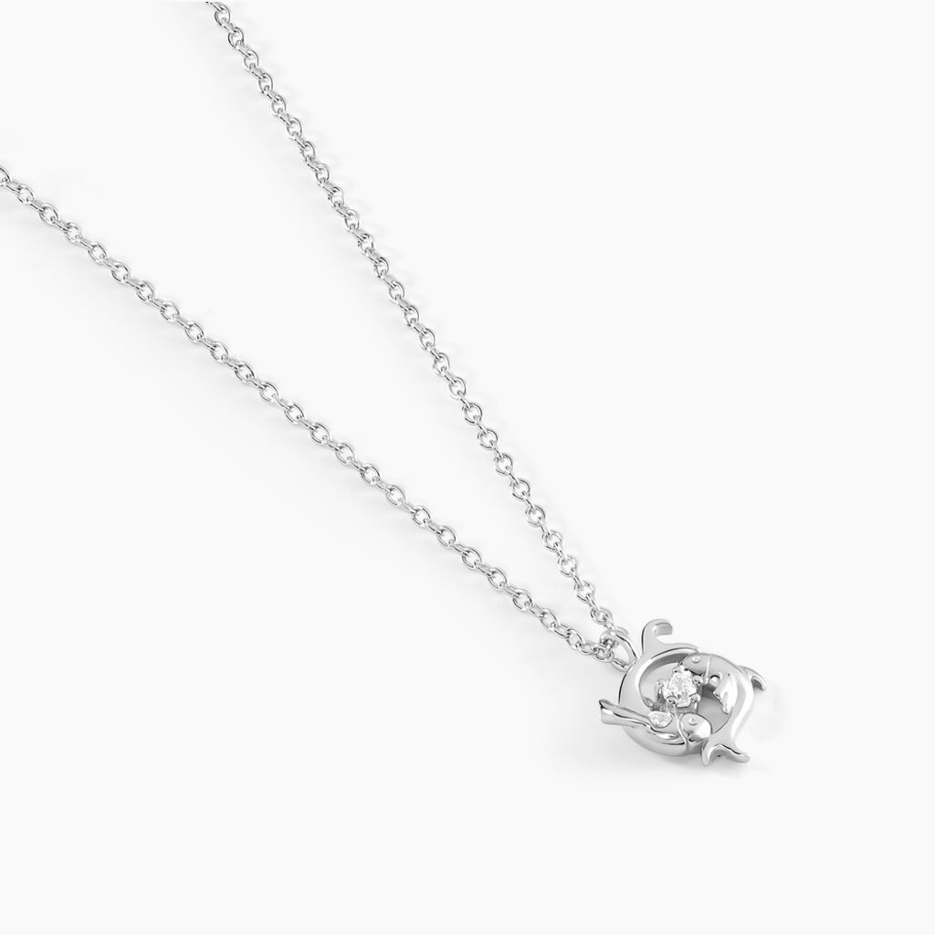 Collier Amalthee Argent Blanc Oxyde De Zirconium - Colliers Zodiaque Femme | Histoire d&rsquo;Or
