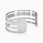 Bracelet Jonc Abram Acier Blanc - Bracelets joncs Femme | Histoire d&rsquo;Or