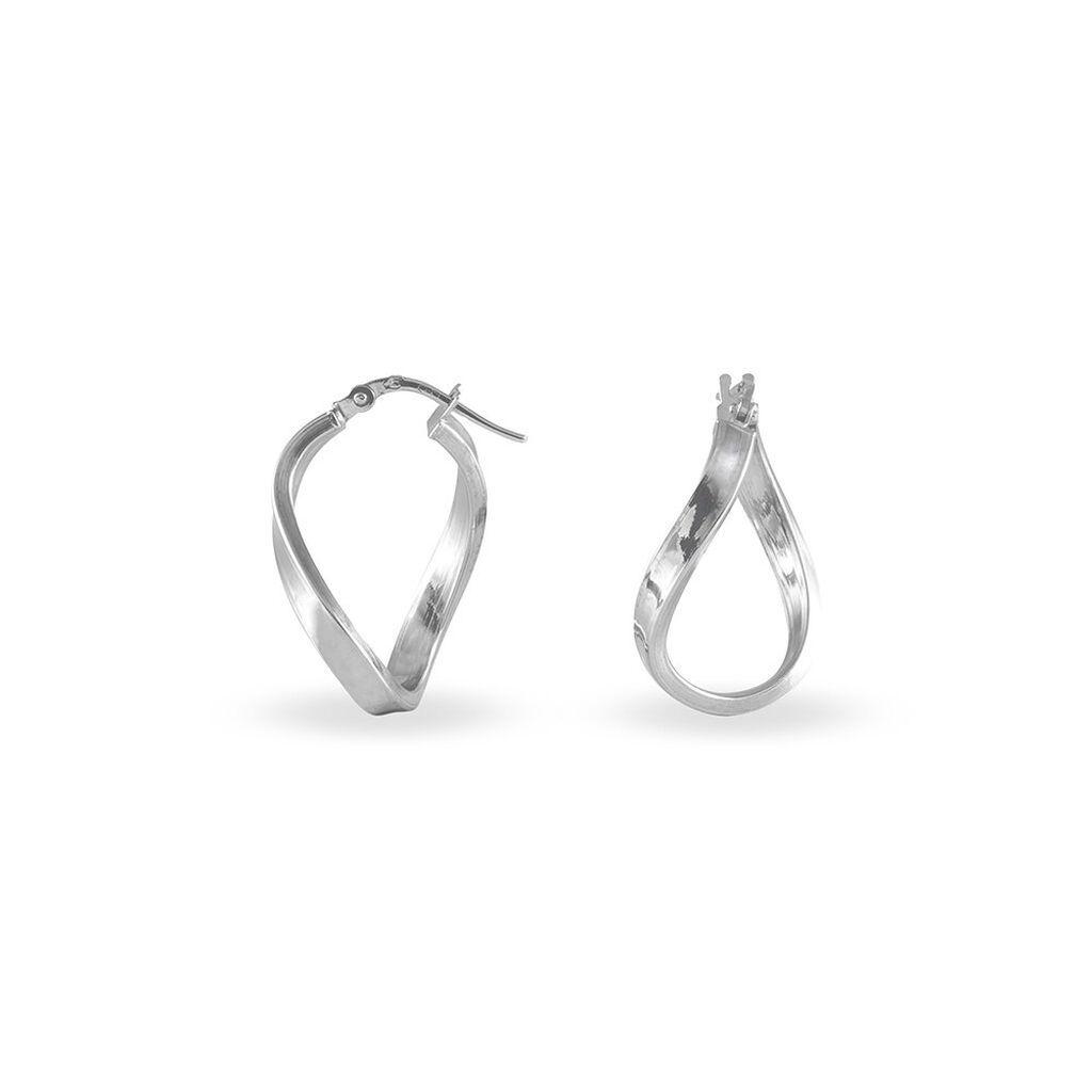 Créoles Silla Or Blanc - Boucles d'oreilles créoles Femme | Histoire d’Or