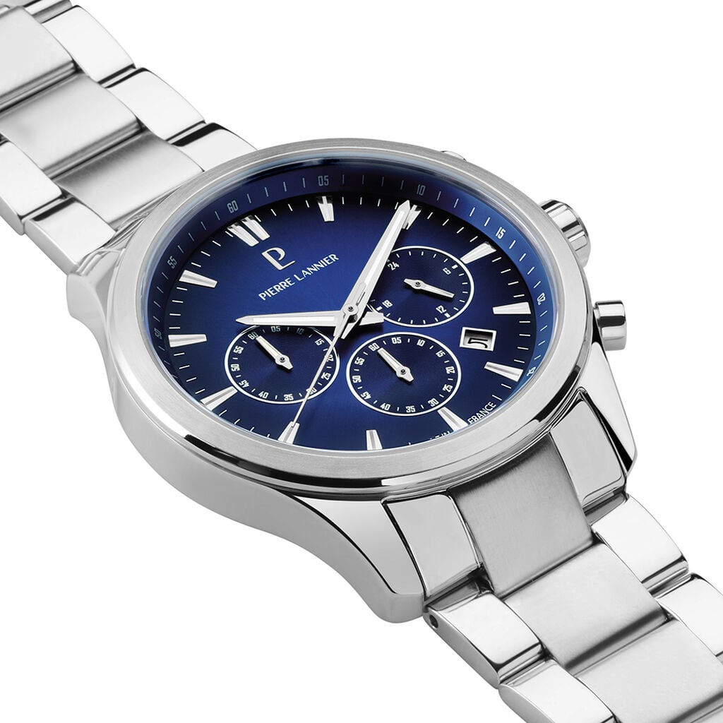 Montre Pierre Lannier Lannier Boulevard Bleu - Montres chronographes Homme | Histoire d&rsquo;Or