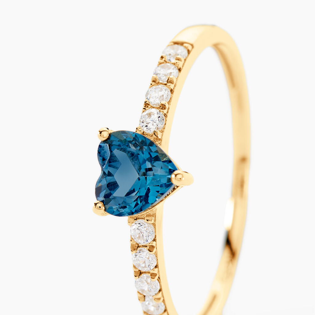 Bague Love Ring Or Jaune Topaze Oxyde De Zirconium - Bagues solitaires Femme | Histoire d’Or