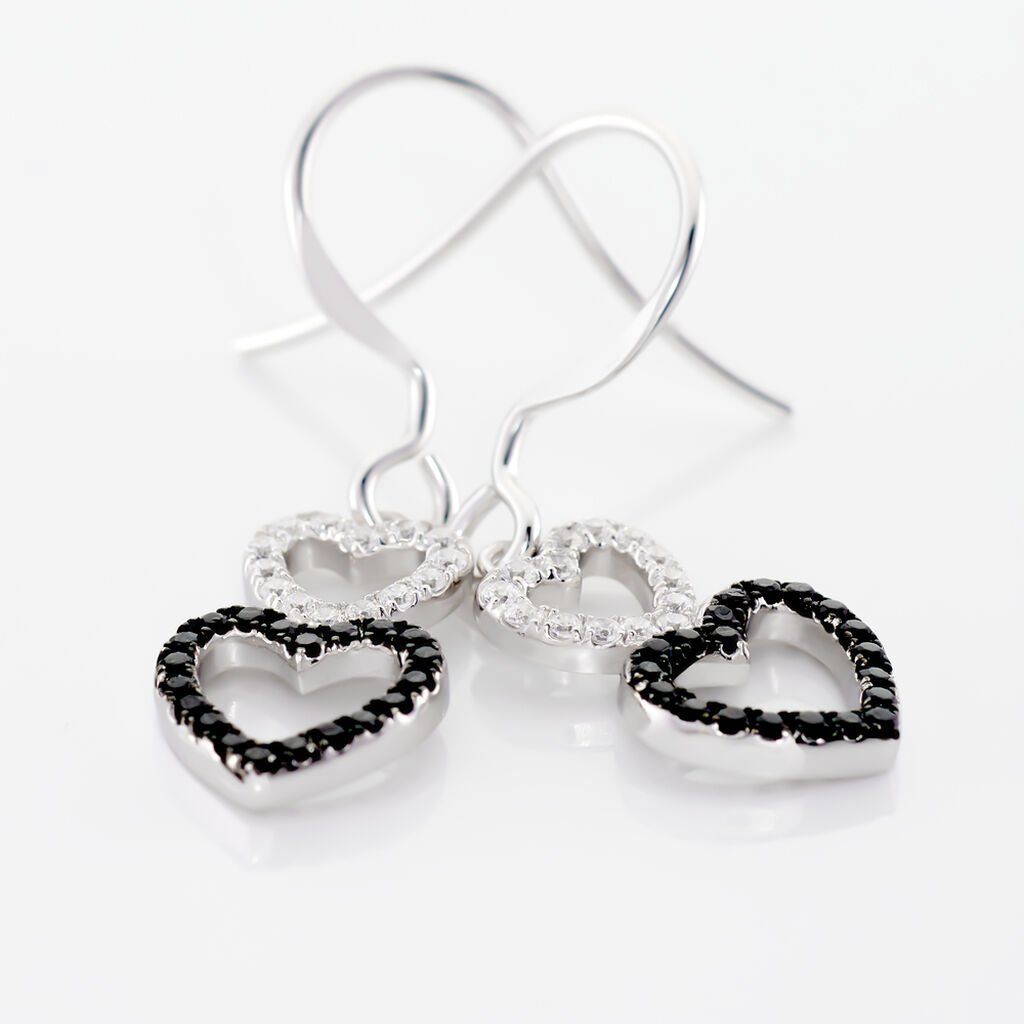 Boucles D'oreilles Pendantes Lio Argent Blanc Oxyde De Zirconium - Boucles d'oreilles fantaisie Femme | Histoire d’Or