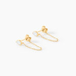 Boucles D'Oreilles Pendantes Ond&eacute;e Or Jaune Nacre - Boucles d'oreilles pendantes Femme | Histoire d&rsquo;Or