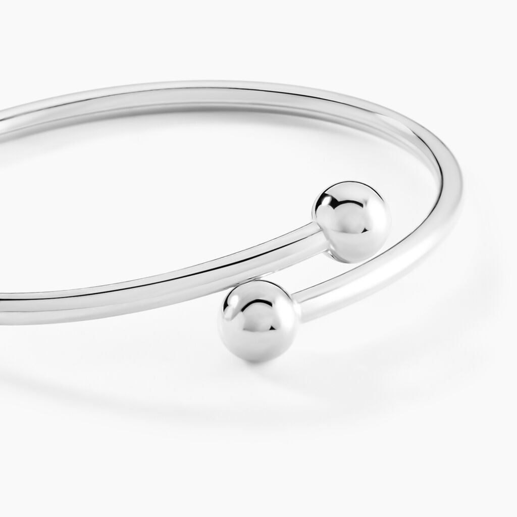 Bracelet Jonc Noûr Argent Blanc - Bracelets joncs Femme | Histoire d’Or
