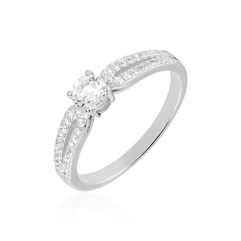 Bague Solitaire Katalina Or Blanc Diamant - Bagues solitaires Femme | Histoire d’Or