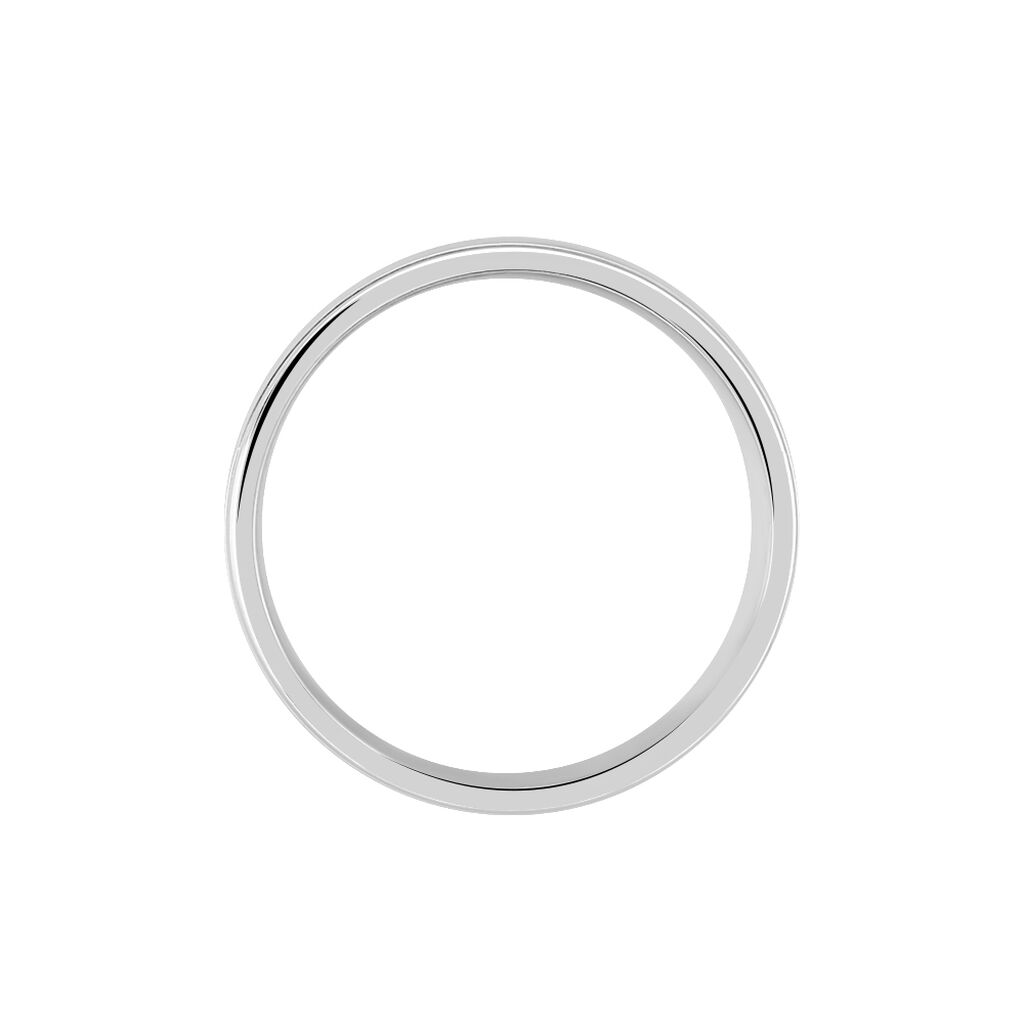 Alliance Trephine Ruban Plat Argent Blanc - Alliances Famille | Histoire d’Or