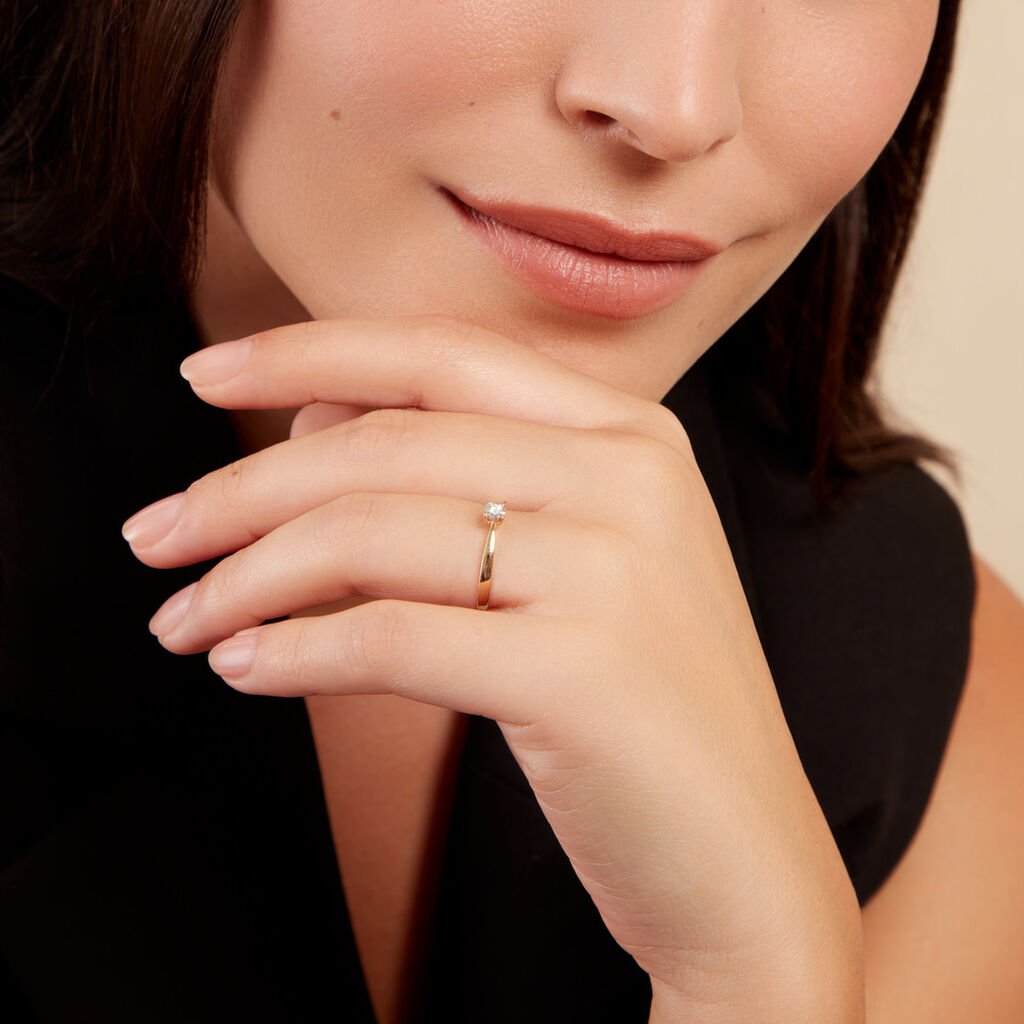 Bague Diamotion Or Jaune Diamant - Bagues solitaires Femme | Histoire d’Or