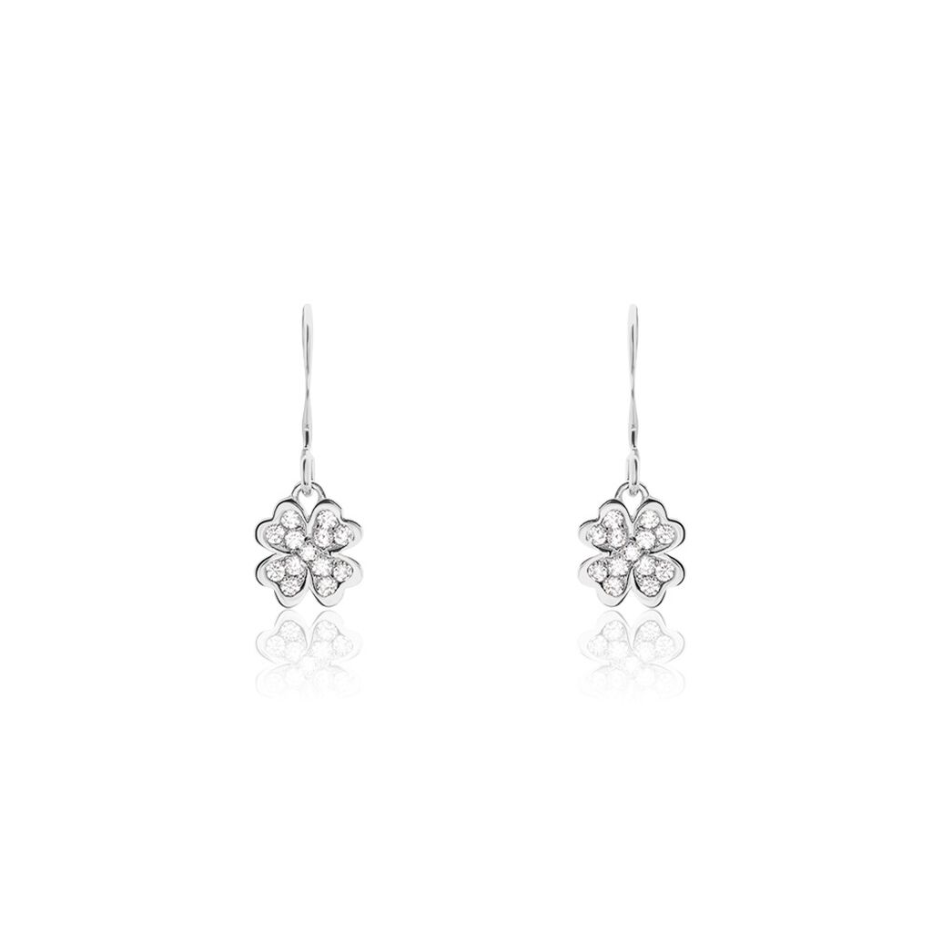 Boucles D'oreilles Pendantes Fortunata Argent Blanc Oxyde De Zirconium - Boucles d'oreilles fantaisie Femme | Histoire d&rsquo;Or