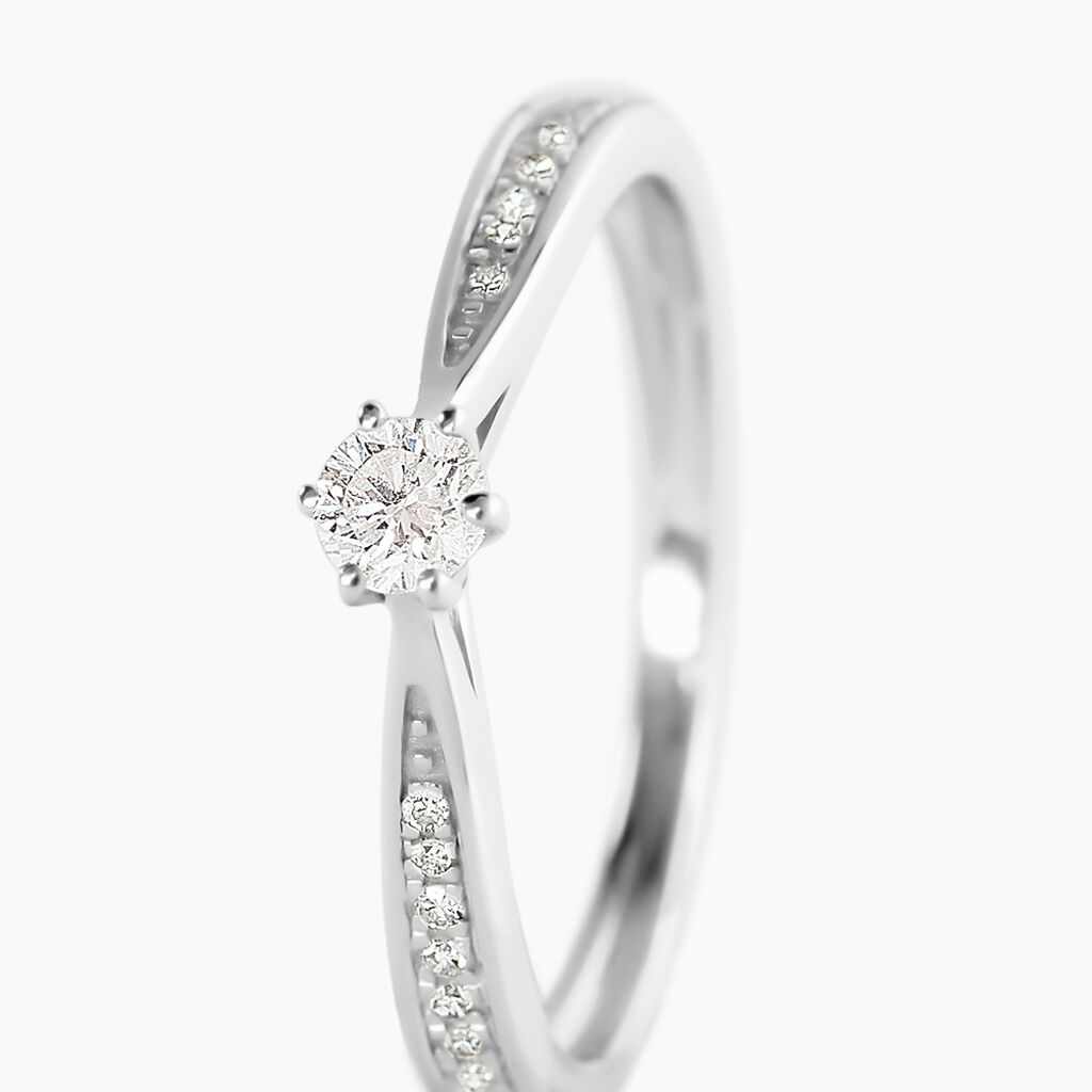 Bague Solitaire Symphonie Or Blanc Diamant - Bagues solitaires Femme | Histoire d&rsquo;Or