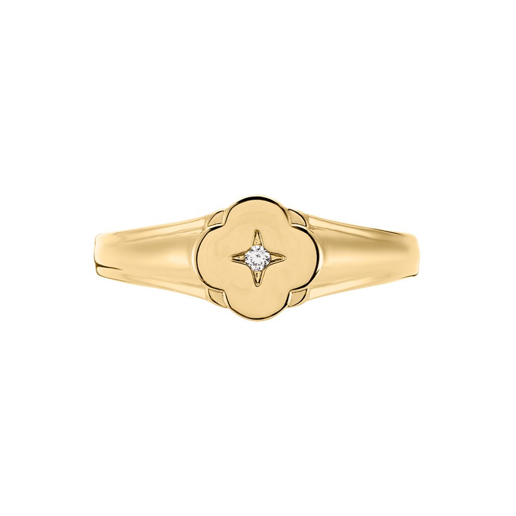 Chevalière Cosma Plaqué Or Jaune Oxyde De Zirconium - Chevalières Femme | Histoire d’Or