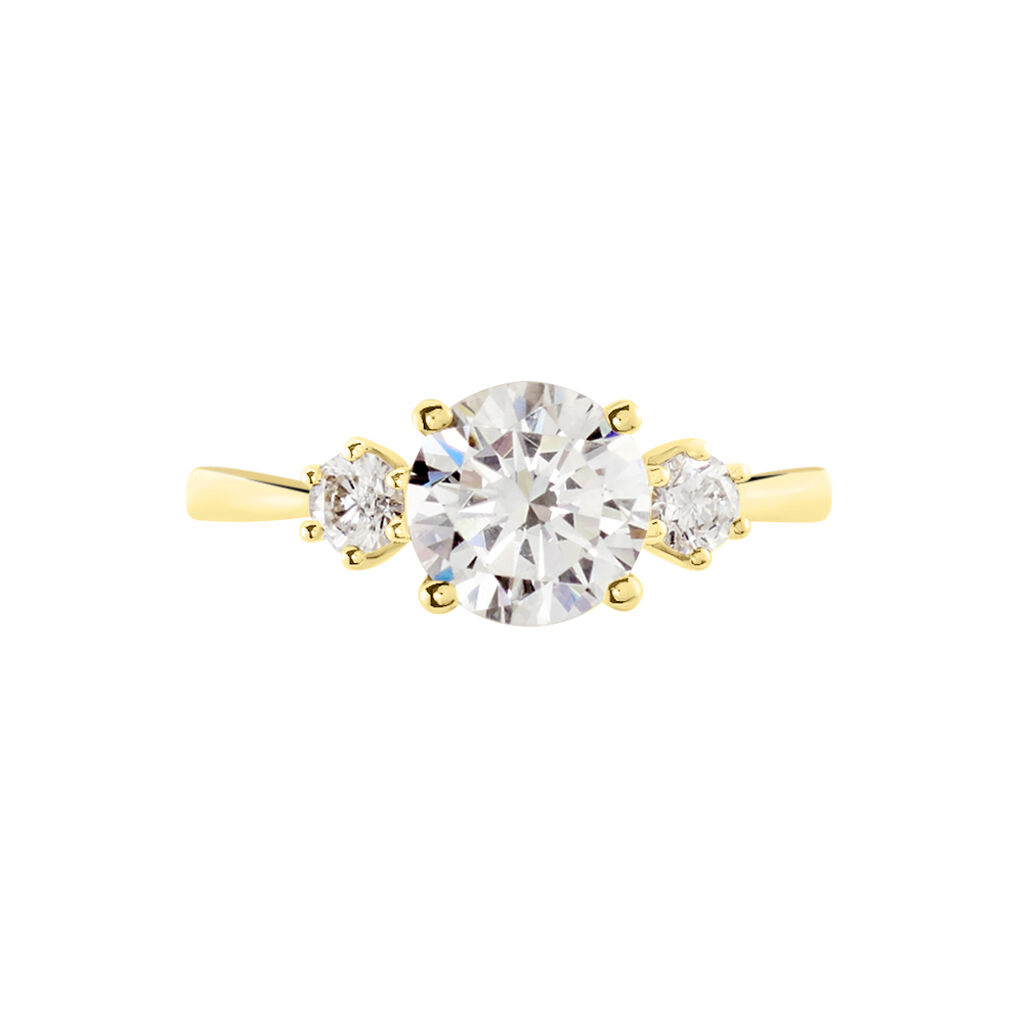 Bague Or Jaune Kesari Oxyde De Zirconium - Bagues solitaires Femme | Histoire d’Or