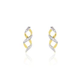 Boucles D'oreilles Or Jaune Serj Oxydes De Zirconium - Boucles d'oreilles pendantes Femme | Histoire d’Or