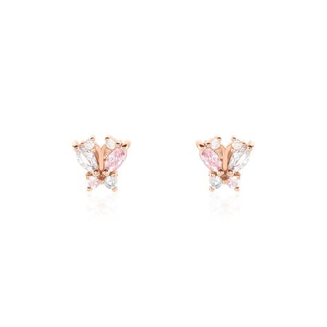 Boucles D'oreilles Puces Argent Rose Callisto Oxyde De Zirconium - Boucles d'oreilles fantaisie Femme | Histoire d’Or