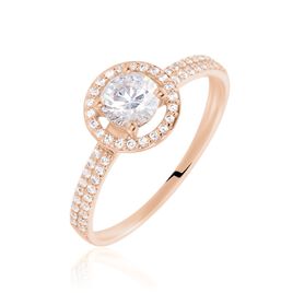Bague Stelila Or Rose Oxyde De Zirconium - Bagues solitaires Femme | Histoire d’Or