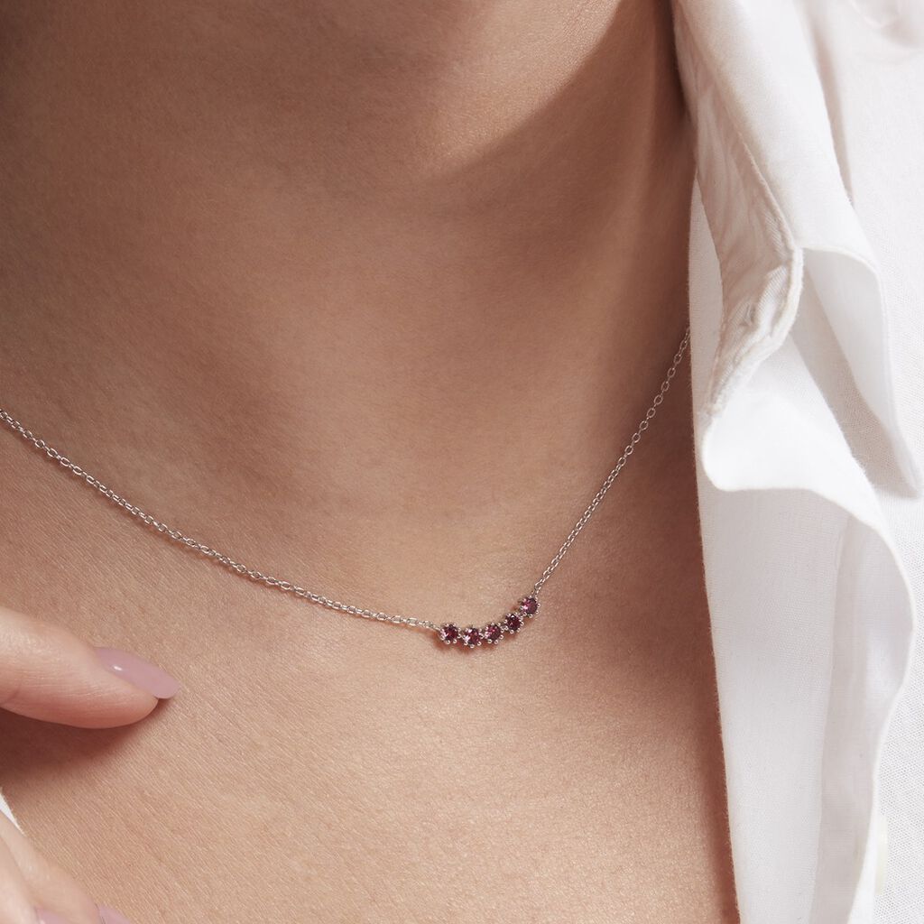Collier Karrie Argent Blanc Oxyde De Zirconium - Colliers fantaisie Femme | Histoire d’Or