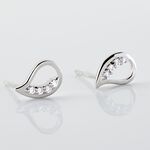 Boucles D'oreilles Puces Argent Blanc Sylvan Oxydes De Zirconium - Boucles d'oreilles fantaisie Femme | Histoire d&rsquo;Or