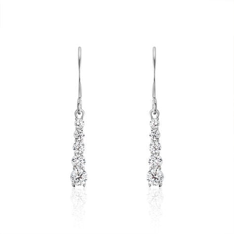 Boucles D'oreilles Pendantes Argent Blanc Henriet Oxyde De Zirconium - Boucles d'oreilles fantaisie Femme | Histoire d’Or