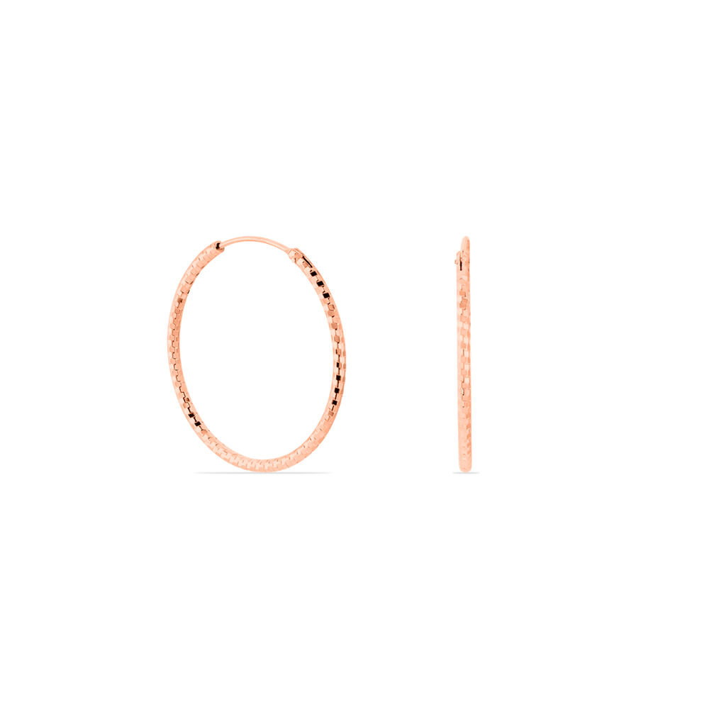 Créoles Argent Rose Agathe - Boucles d'oreilles créoles Femme | Histoire d’Or