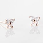 Boucles D'oreilles Puces Jemila Or Rose Oxydes De Zirconium - Clous d'oreilles Femme | Histoire d&rsquo;Or