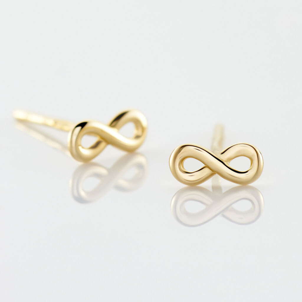 Boucles D'oreilles Puces Annie-francoise Infini Or Jaune - Clous d'oreilles Femme | Histoire d’Or
