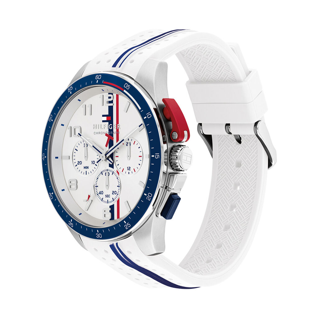 Montre Tommy Hilfiger Bank Blanc - F&ecirc;te des p&egrave;res Homme | Histoire d&rsquo;Or