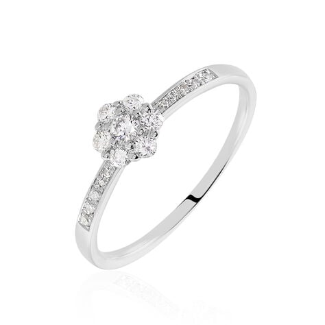 Bague Magnolia Or Blanc Diamant - Bagues avec pierre Femme | Histoire d’Or