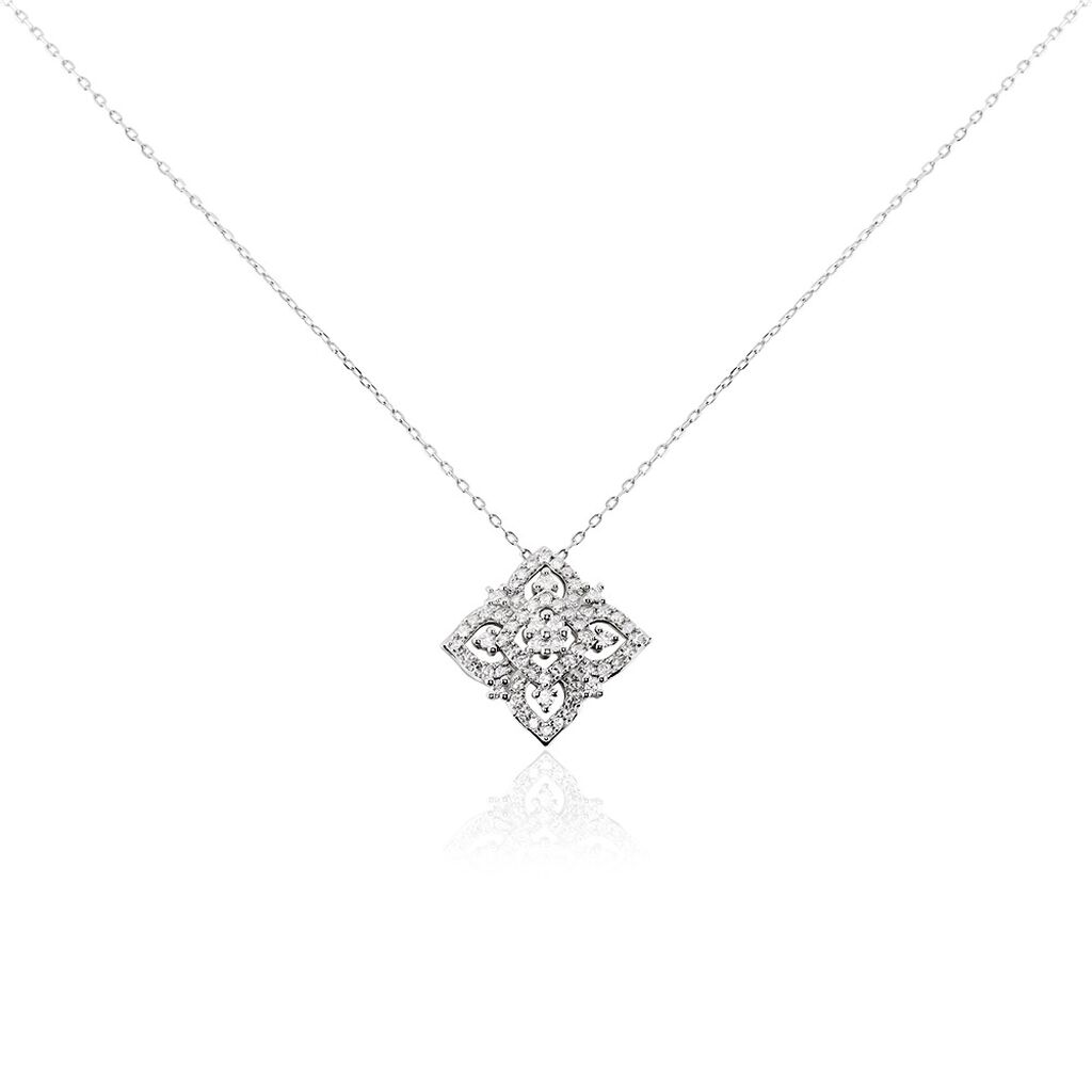 Collier Rosée Or Blanc Diamant