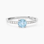 Bague Or Blanc Manon Topaze Oxydes De Zirconium - Bagues solitaires Femme | Histoire d&rsquo;Or